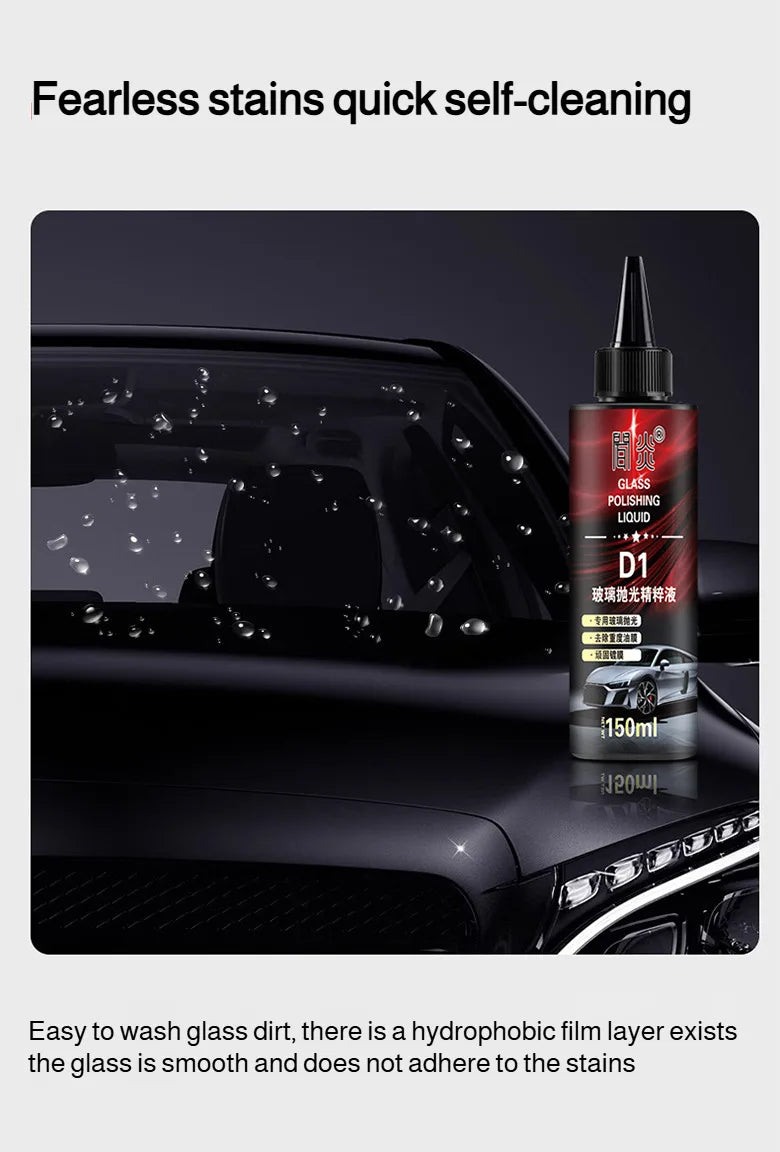 Auto Glass Polishing Liquid Light Scratch Cleaner High Gloss Film Remover Car Body Polish Spray for Windshield Shine Cleaner