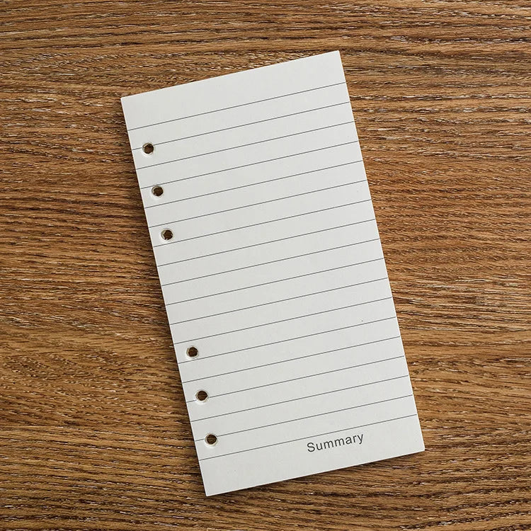 A6 40Sheets Loose Leaf Notebook Refill Spiral Binder Inner Page Grid Blank Line Diary Agenda PlannerSchool Stationery
