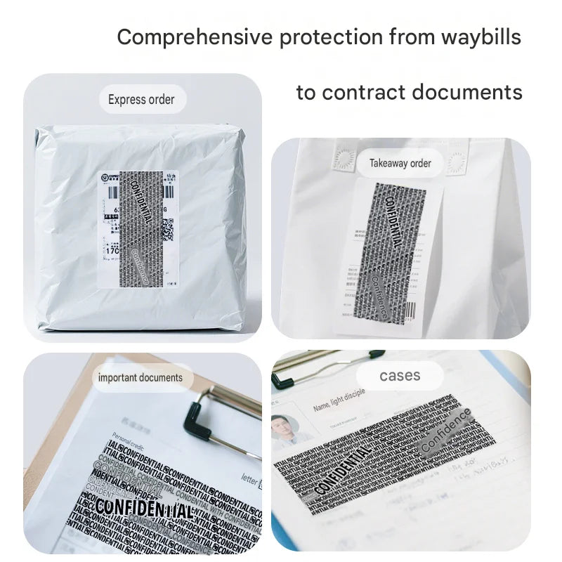Rolling Privacy Seal Stamp Identity Theft Protection Security Garbled Code ID Guard for Express Delivery Cover