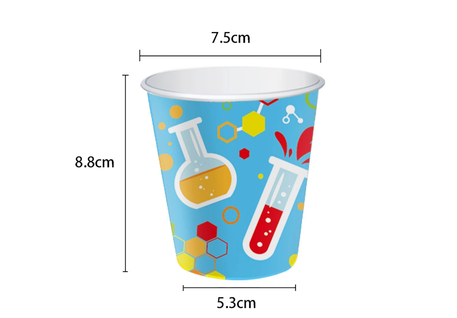 Chemistry Experiment Learning Science Theme Tableware Disposable Paper Cups Paper Plates Birthday Party Set Decoration Supplies