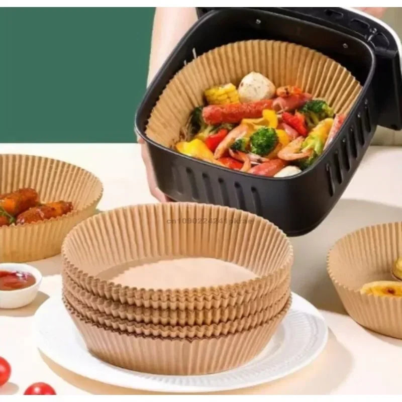 Paper for Airfrier Anti Fat Hot Air Fryer Silicone Oil Paper Air Fryer Liner Non-fat Paper Oven Accessories Nonstick Parchment