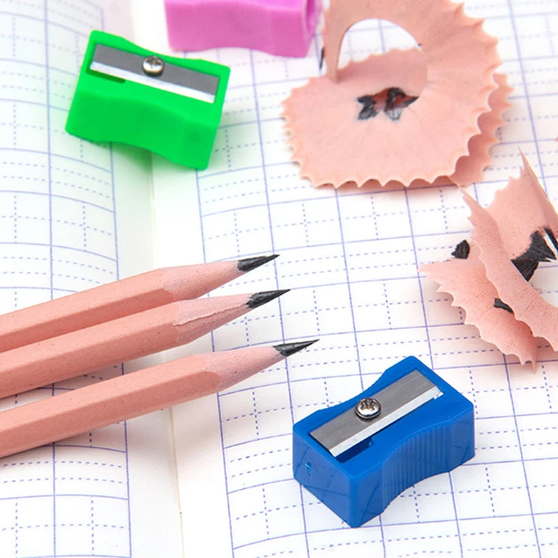 5/10/20PCS Pencil Sharpener Random Mixed Color Plastic Single Hole Manual Pencil Sharpeners Useful Stationery Student Favors ZYF