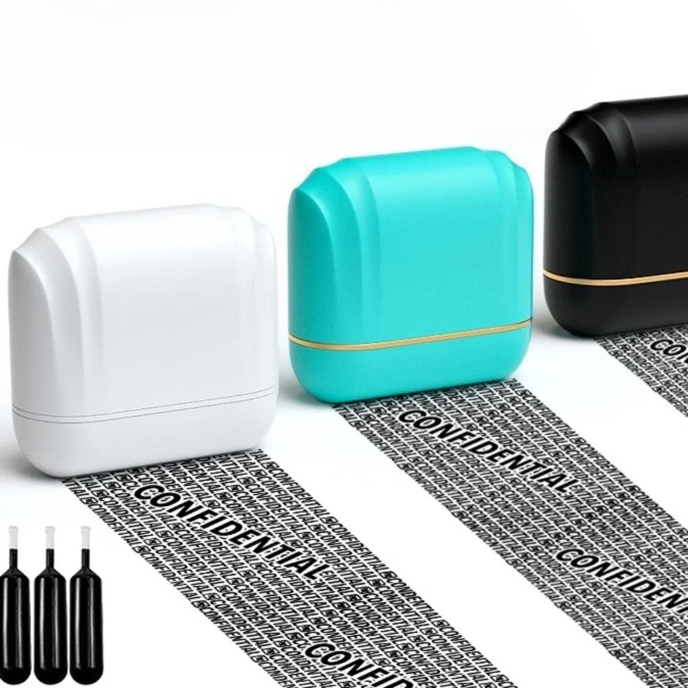 Roller Privacy Stamp Confidential Seal Garbled Ink Smear Pen for Information Concealment Express Package Document Security Tool