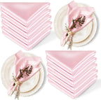 12 Pack Satin Cloth Napkins, 30x30cm Silky Wedding Napkins Cloth, Luxury Dining Table Cloth Napkins for Birthday Holiday Party