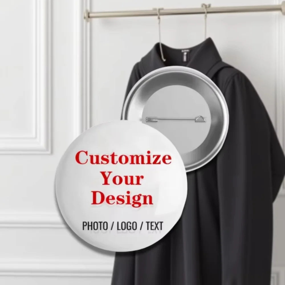 Custom Personalized Tinplate Pins With Text And Picture Printing As Metal Lapel Badge For Custom Brooches For Friends Wholesale