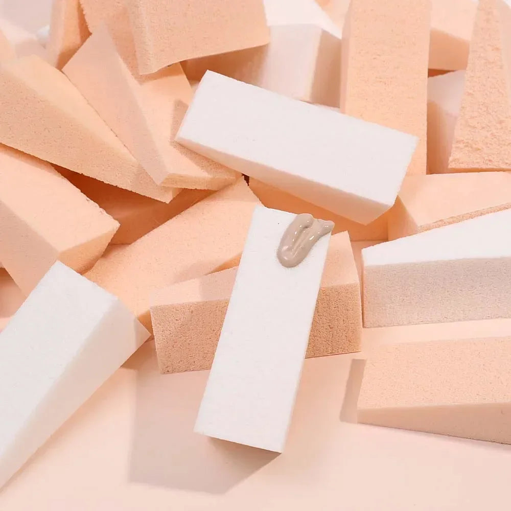 100Pcs/Set Triangle Dry Wet Use Makeup Sponge Face Foundation Concealer BB Cream Powder Blending Smearing Puff Cosmetic Tools