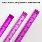 Transparent Straight Ruler High Quality 20CM Acrylic Scale Ruler Gradient Color Quadrangular Ruler Creative Stationery