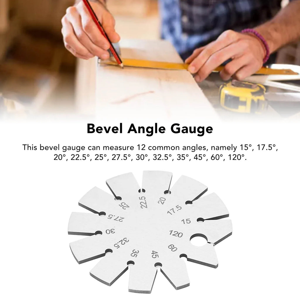 Bevel Angle Gauge Stainless Steel Oblique Edges Protractor for Knife Blade Measuring 15-120 Degree Knife Bevel Gauge