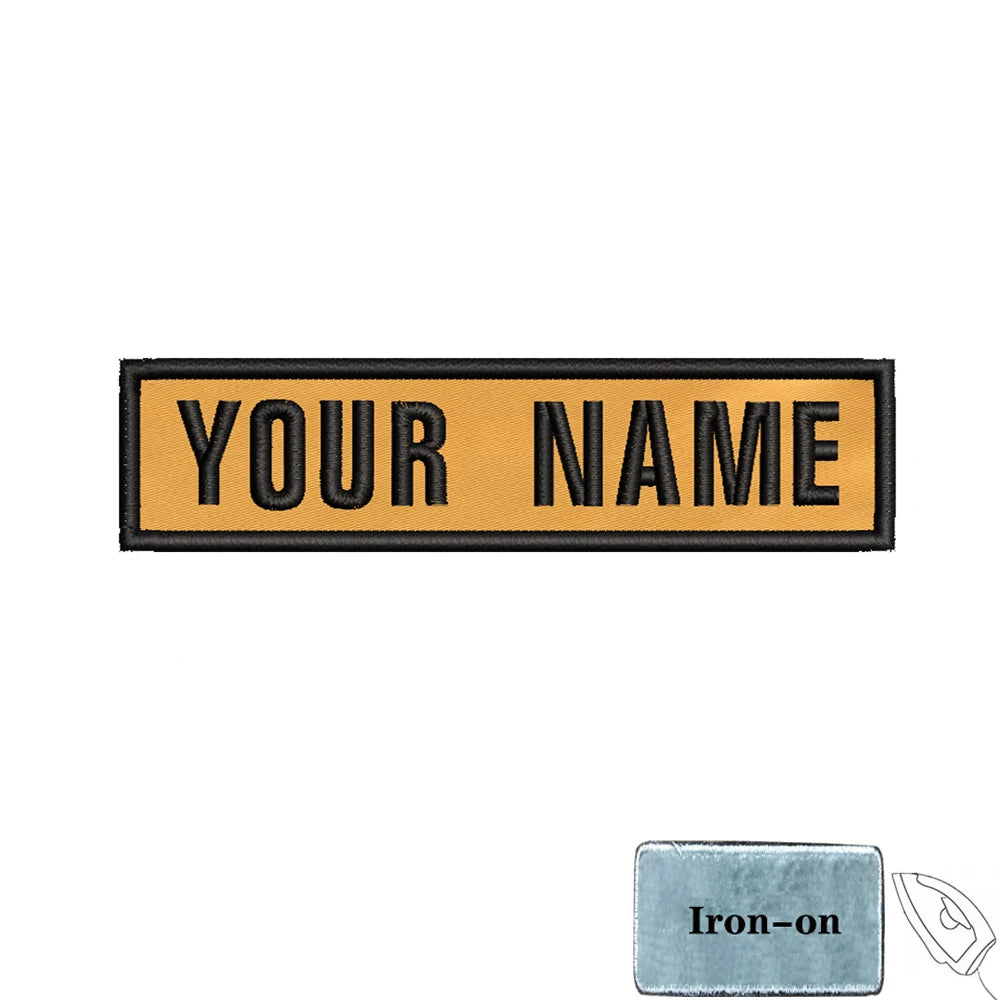 1PC 10cmX2.5cm Custom Personalized Name number Patch Stripes Badge tags chevrons Armband Iron On Or Hook Loop embroidered