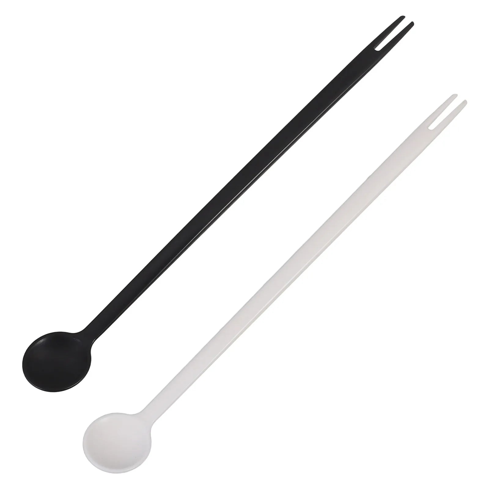 2Pcs Multi-Functional Plastic Kitchen Spoon Long Handle Seasoning Powder Coffee Stirring Mixing Spoon Dual-End for Condiments
