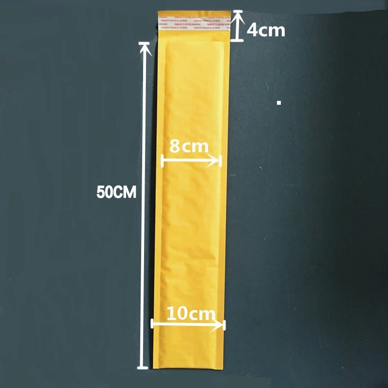50pcs Long Style Kraft Paper Packaging Bubble Mailer Bags Padded Shipping Envelope With Bubble Mailing Bag Business Supplies