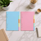 10Pcs Translucent PP Binder Dividers with Raised Label Tabs for A5 6-Hole Notebook Indexing Classroom Office Home Study