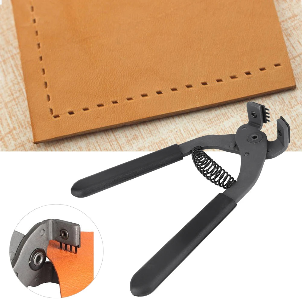 17cm Handheld Carbon Steel Silent Pliers 4mm Leather Craft Punch Sewing Tool For Leather Crafts / DIY Sewing Projects
