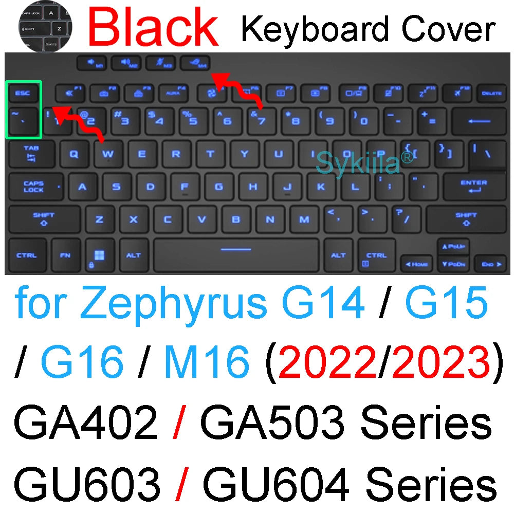 Keyboard Cover for ROG Zephyrus G14 G15 G16 M15 M16 S15 S17 G M S Duo GU605 GA605 GA503 GA403 Silicone Protector Skin Case