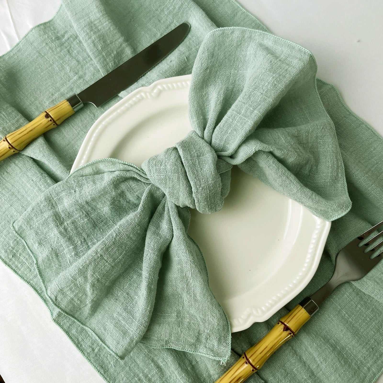 Set of 6 Cotton Cloth Napkins Gauze 30x30cm Fabric for Wedding Decor Everyday Use Dinner Tea Towel Table Village Christmas Napki