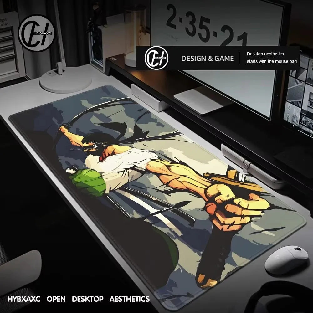 R-Roronoa Zoro Mouse pad Large game Accessories Desk Mat Xxl Gamer Keyboard Mousepad Anime O-One PieceS Mousepad 900x 400mm