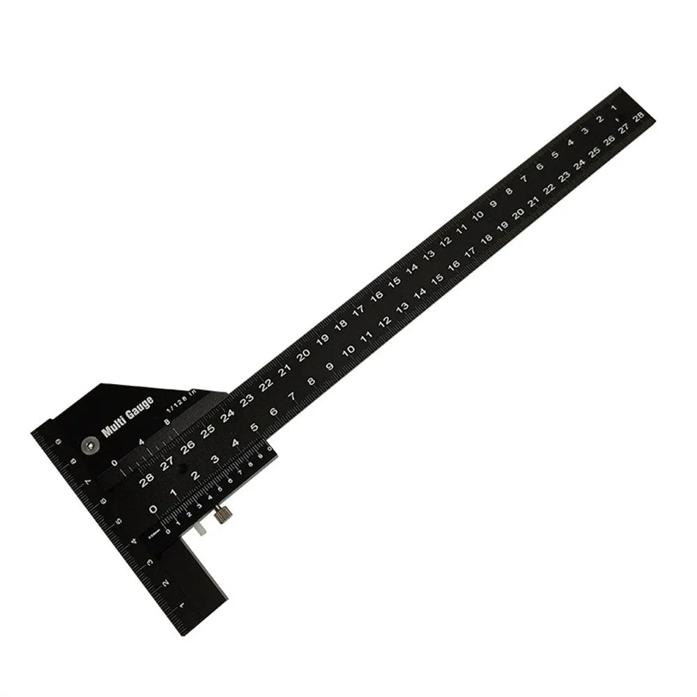 Multi-Angle Sliding T Square Ruler Anodized Finish Aluminum Alloy Construction Sliding Depth Gauge Woodworking Scribe Ruler
