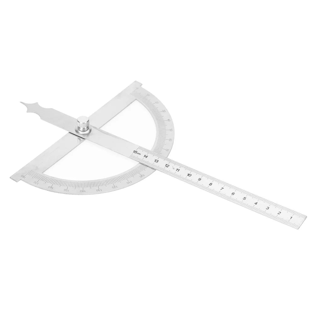 Angle Finder Ruler 0-180 Degree Stainless Steel Protractor Goniometer Angle Finder Gauge 15cm Ruler Stainless Steel Angle Finder