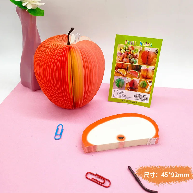 125 Sheets Creative Fruit Shapes Sticky Note Pads Notepads, Sticker Paper, Memo Pads, for School Stationery Office Supplies
