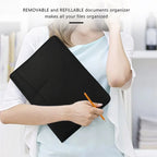 AU61-A4 Vegetarian Leather 3 Ring Portfolio Binder Business Binder Padfolio With Notebook Pad Interview & Business