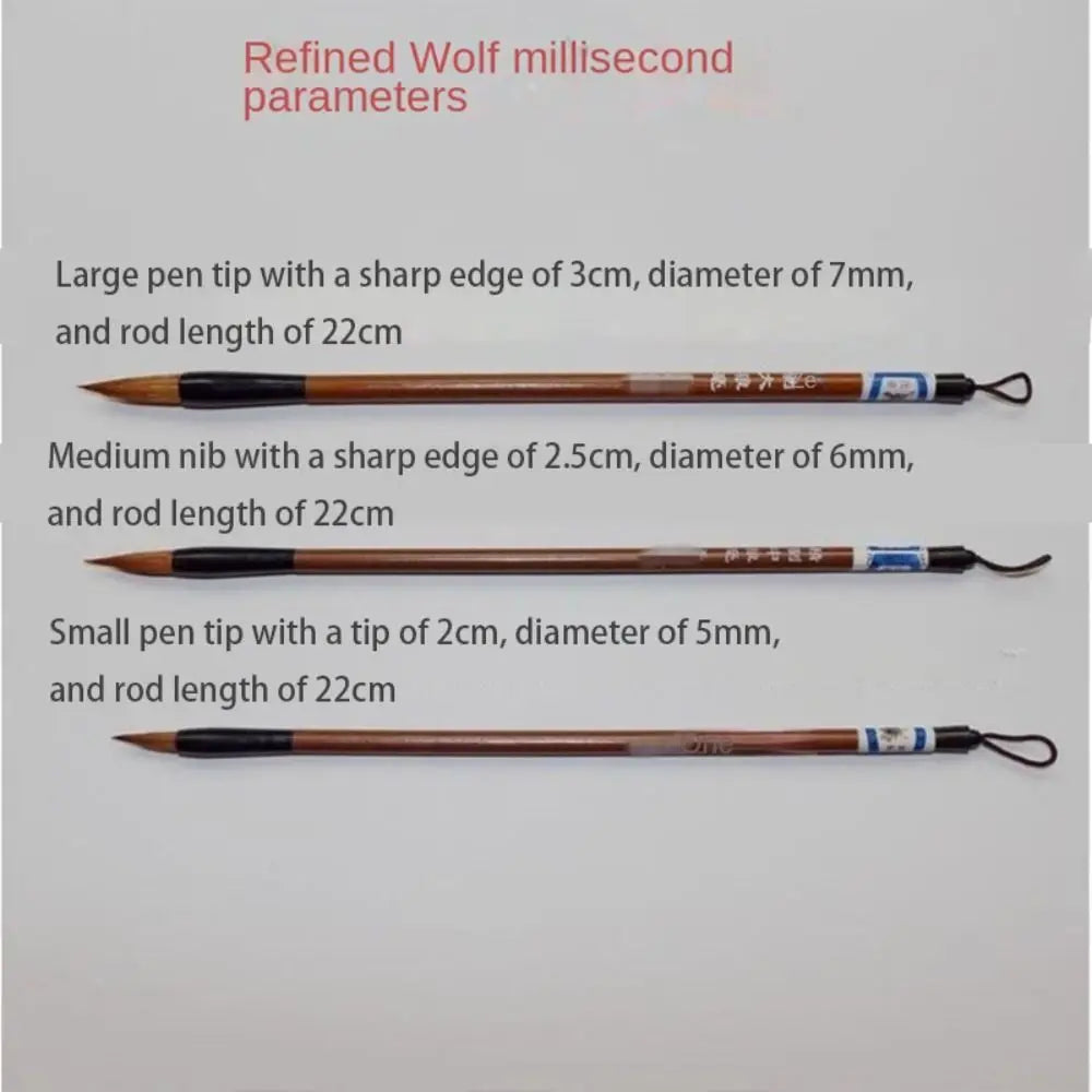 10PCS Traditional Chinese Writing Brush White Clouds Writing Pen Calligraphy Supplies Bamboo Wolf's Hair Writing Brush