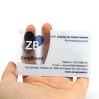 Custom Transparent PVC Business Cards White Ink Print Thank You Cards One Side Print Free Design Round Corner Office Supplies