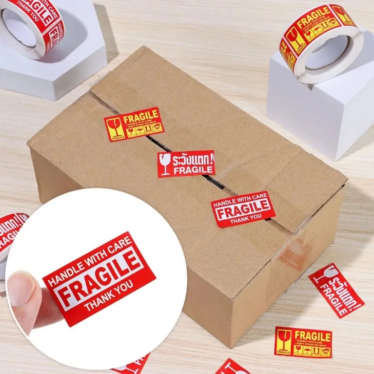 250Pcs/roll  Fragile Warning Sticker Care Shipping Special Tag Useful Shipping Express Label Handle With Care Keep