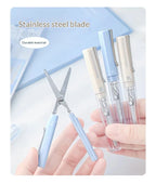 Planwith Stainless Steel Mini Folding Scissors Portable Creative Pen-Style Design DIY Paper-Cutting Art Tool School Office Supp