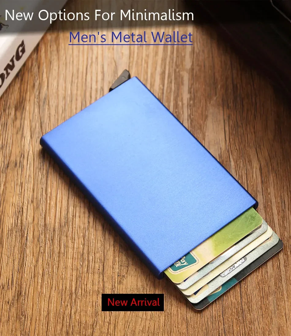 Rfid Metal Credit Card Holder Luxury Men Minimalist Wallet Cardholder Case Bag Business Supplies Card Storage Box Organizer Mini
