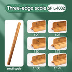 Space Ball 30cm Triangular Scale Ruler Metal Straight Ruler Metric Architect Engineer Accurate Drafting Measure Tool