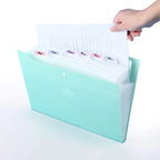 Green Expanding 8 Pockets Accordion File Folder Document Folder Organizer A4 Letter Paper File Organizer For School Office Home