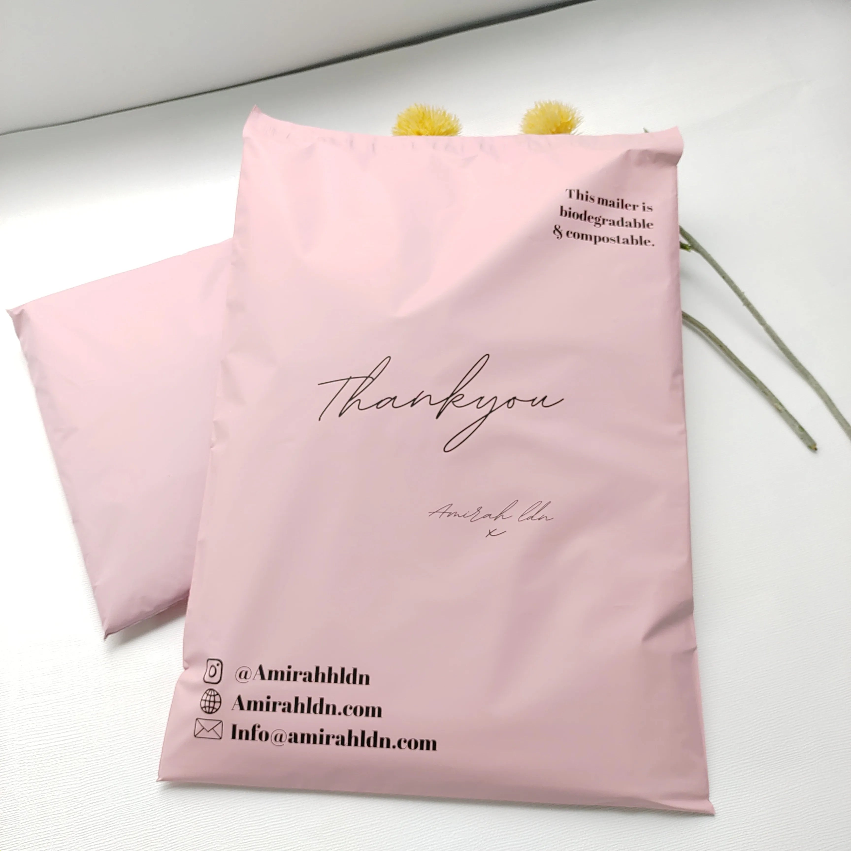 Environmentally friendly custom printing logo, luxurious matte white plastic mailing envelope, polyethylene shipping bag 50pcs