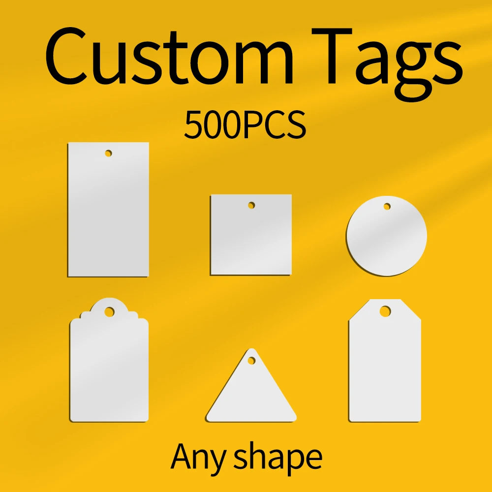 500PCS Custom Tags Paper Labels Clothing Brand Fashion Business Handmake Wedding Logo Design Hang Personalized Tag Free shiping