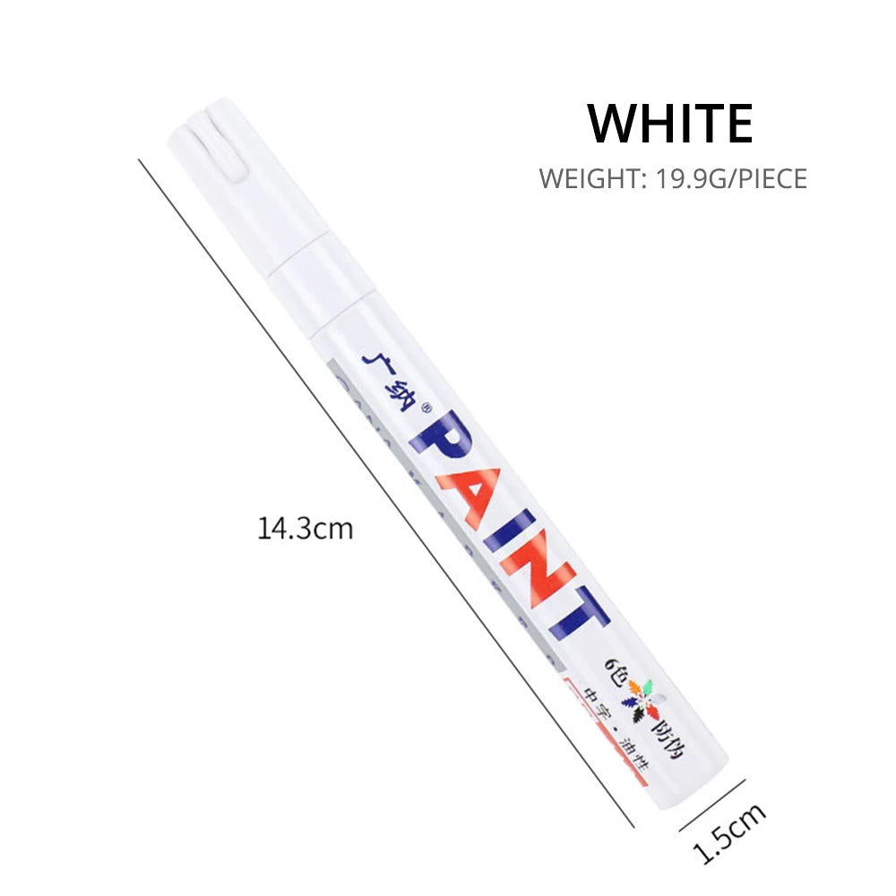 1Pc Car Oily Painting Pen Waterproof Permanent Graffiti Touch Up Tyre Marker Auto Rubber Tire Tread Mark Pen for Bike Cars Metal