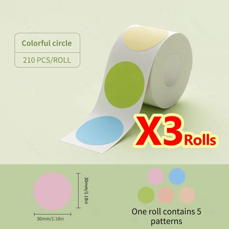 NiiMBOT B21 B1 Round Sticker Labels Sticker Self-adhesive Waterproof Thermal Label Paper For Niimbot Mini Portable Label Maker