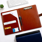 1PC A4 Size Texture PU Leather Multi-Functional Business Folder with Clip Pen Holder And Card Slots for Office Sales Bank Meetin