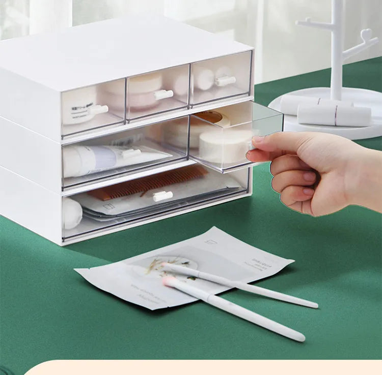 Desk Storage Drawers Desk Document Sundries Holder Cosmetic Desktop Organizer Box Cabinet Home Office Stationery Stackable Box