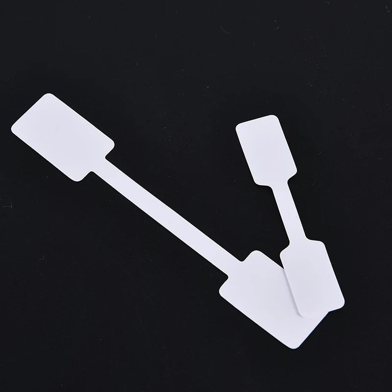 100pcs White Price Label Tags with Hanging String Jewelry Stationery Shoes Cloth