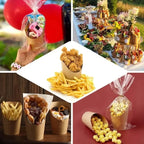 100PCS French Fries Cups Disposable Kraft Paper Cups Snack Containers Charcuterie Dessert Supplies Baking Cups Take-Out Party