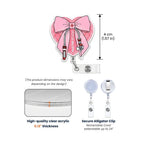 1pc Custom Name Pink Heart & Bow Badge Reel, Phlebotomist Nurse Personalized Gift, Everyday Work ID Holders, Nurse's Day