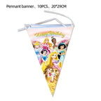 Princess Party Supplies Birthday Disposable Tableware Set  Tablecloth Paper  Plate Napkin for Kid Girl Birthday Supplies