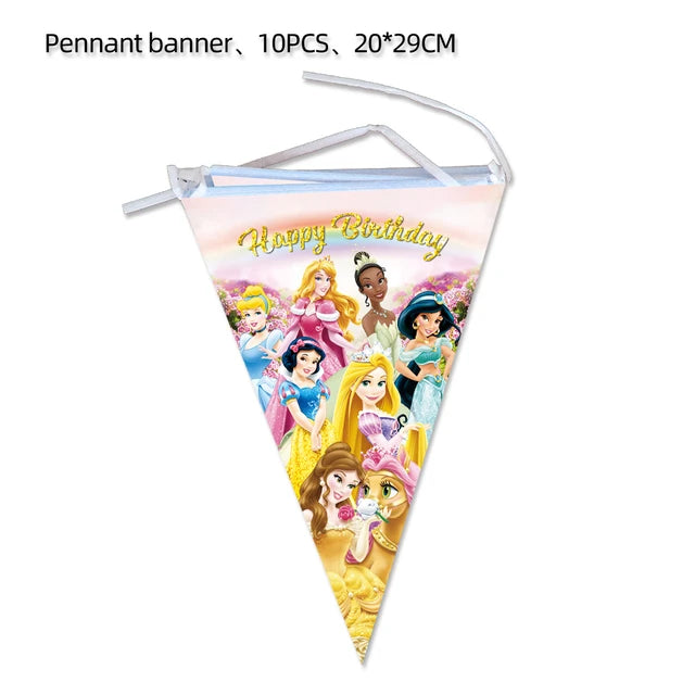 Princess Party Supplies Birthday Disposable Tableware Set  Tablecloth Paper  Plate Napkin for Kid Girl Birthday Supplies