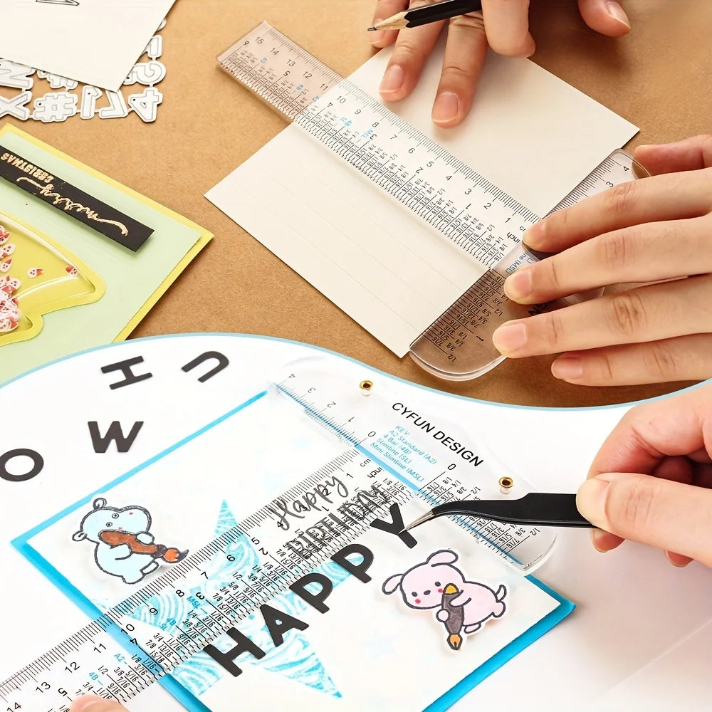 Precision 6 & 12 Acrylic T-Square Ruler – Perfect Alignment Tool for Crafting, Cardmaking, and Scrapbooking