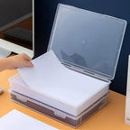 Portable A4 A5 File Organizer Multifunctional Transparent Document Storage Container Dustproof File Box Home Office Supplies