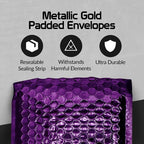 100pcs Small Business Supplies Purple Shipping Packaging Bubbles Bubble Padded Envelopes Bags to Pack Products Mailers Mailer