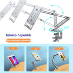 Oatsbasf Laptop Stand Clamp Tablet Hightening Support Holder Book Bracket Desktop Bed Lazy Stand 360°Rotating Hight Adjustable