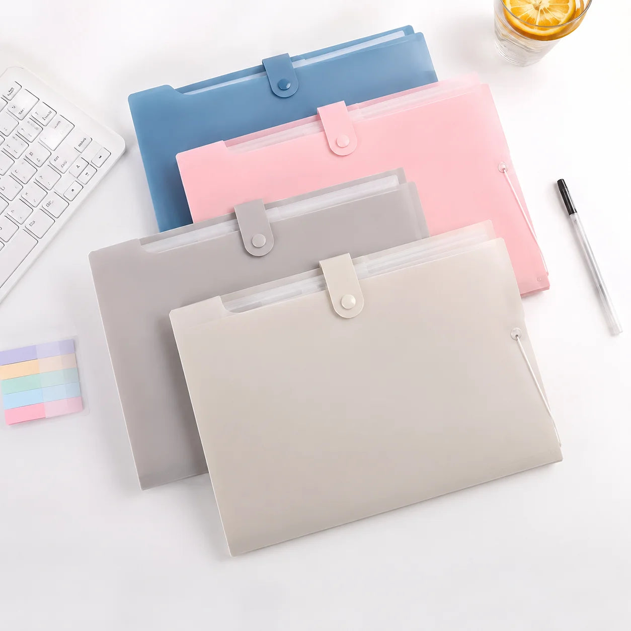 Accordion File Folder Waterproof 8 Pocket Document Organizer A4 Expanding File Folder for Office School Paper Storage Supplies