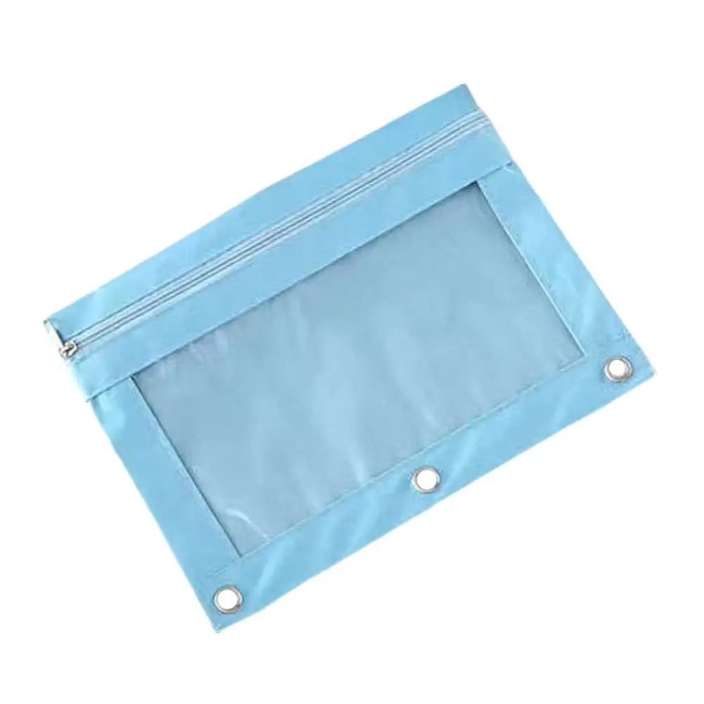 Zippered Binder Pencil Pouch Pen Case Stationery Multicolored B5 File Holder PVC With 3 Rings Pencil Case Folder File Package