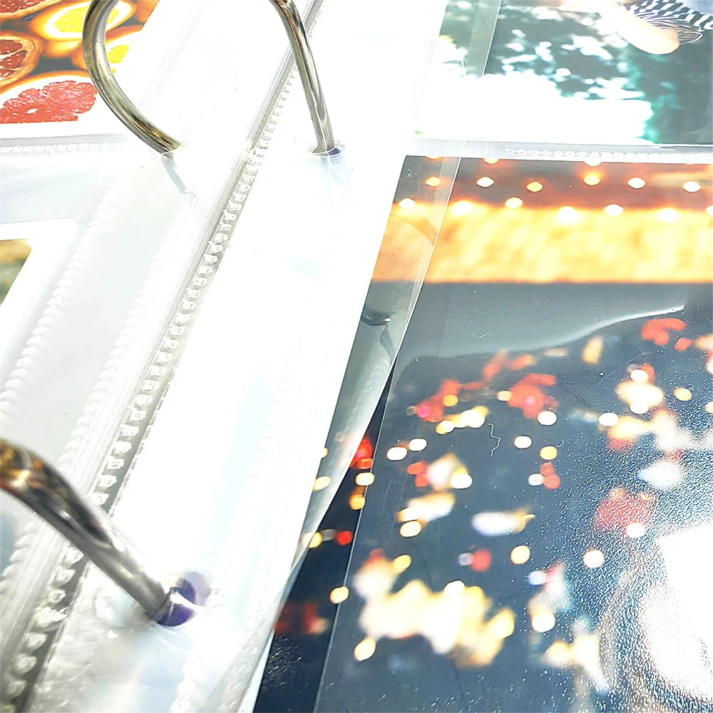 3-Ring A5 Binder Photo Album Photocard Holder Scrapbook with Cotton Padding, High-Gloss Surface for Pokemon Yu-Gi-Oh Card Album