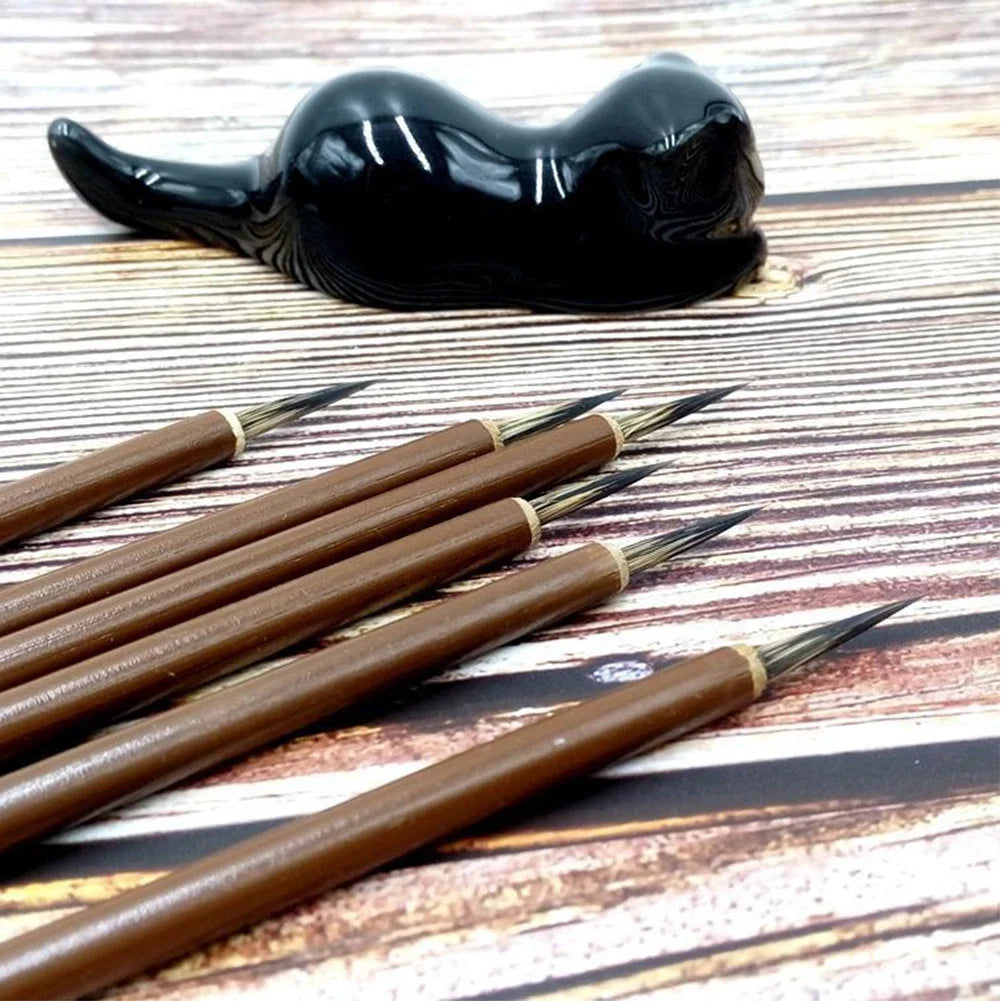3pcs/set Hook Line Fine Paint Brush Copper Head Chinese Calligraphy Brush Pen Paint Brush Art Stationary Oil Painting Brush
